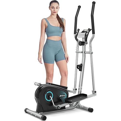 Dripex Elliptical Exercise Machine, Magnetic Elliptical Machine for Home, Hyper-Quiet Elliptical Training Machines w/ 6KG Flywheel, 16 Resistance Levels, Pulse Sensor, LCD Monitor