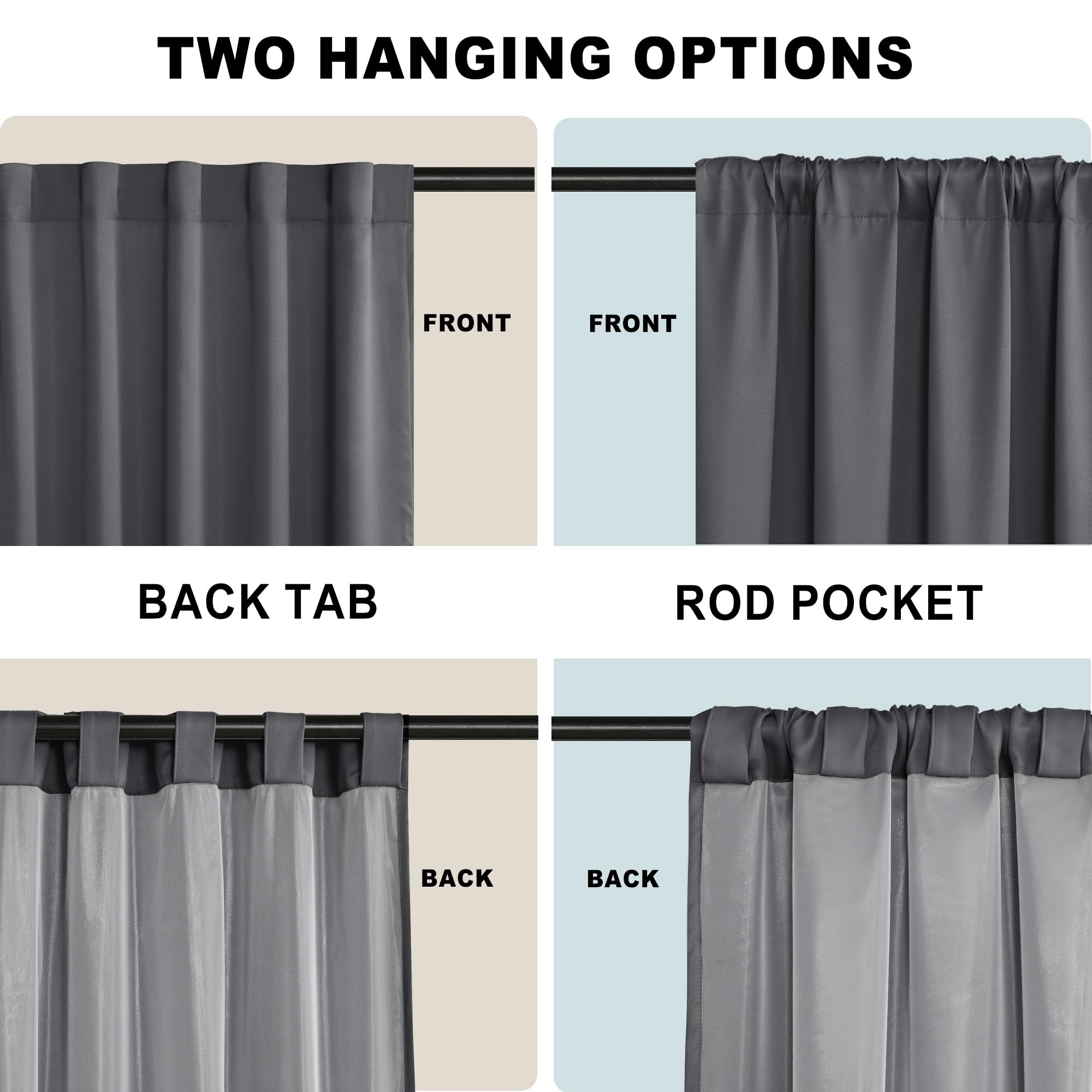 Amazon.com: XWZO Full Blackout Curtains 63 Inches Long with