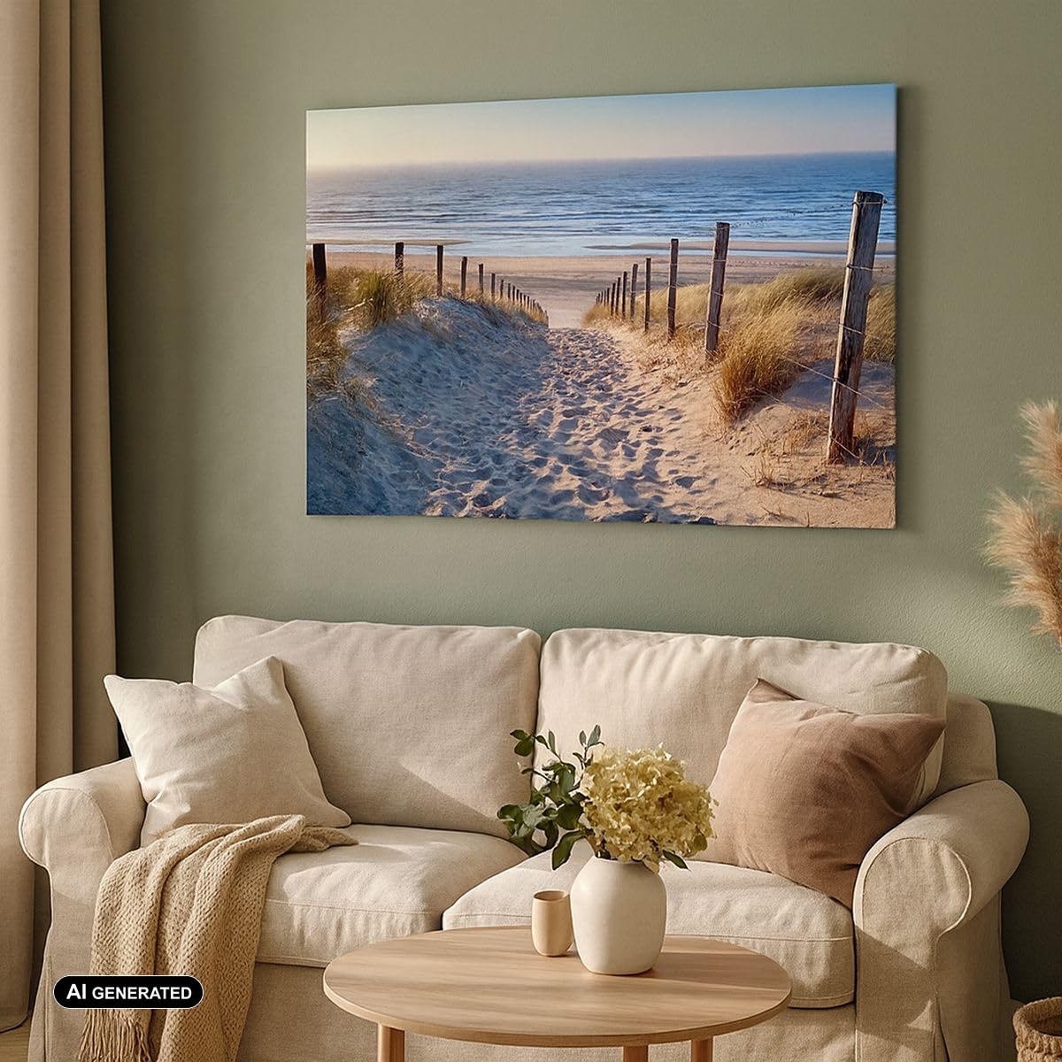 ARTTOR Cuadros Decoracion Salon mar playa duna Lienzos decorativos 120x80cm Cuadro Sobre Lienzo Moderno Dormitorio Cocina Cuadros Pared Imágenes Wall Art Prints Decor Canvas Grande XXL AA120x80-3612