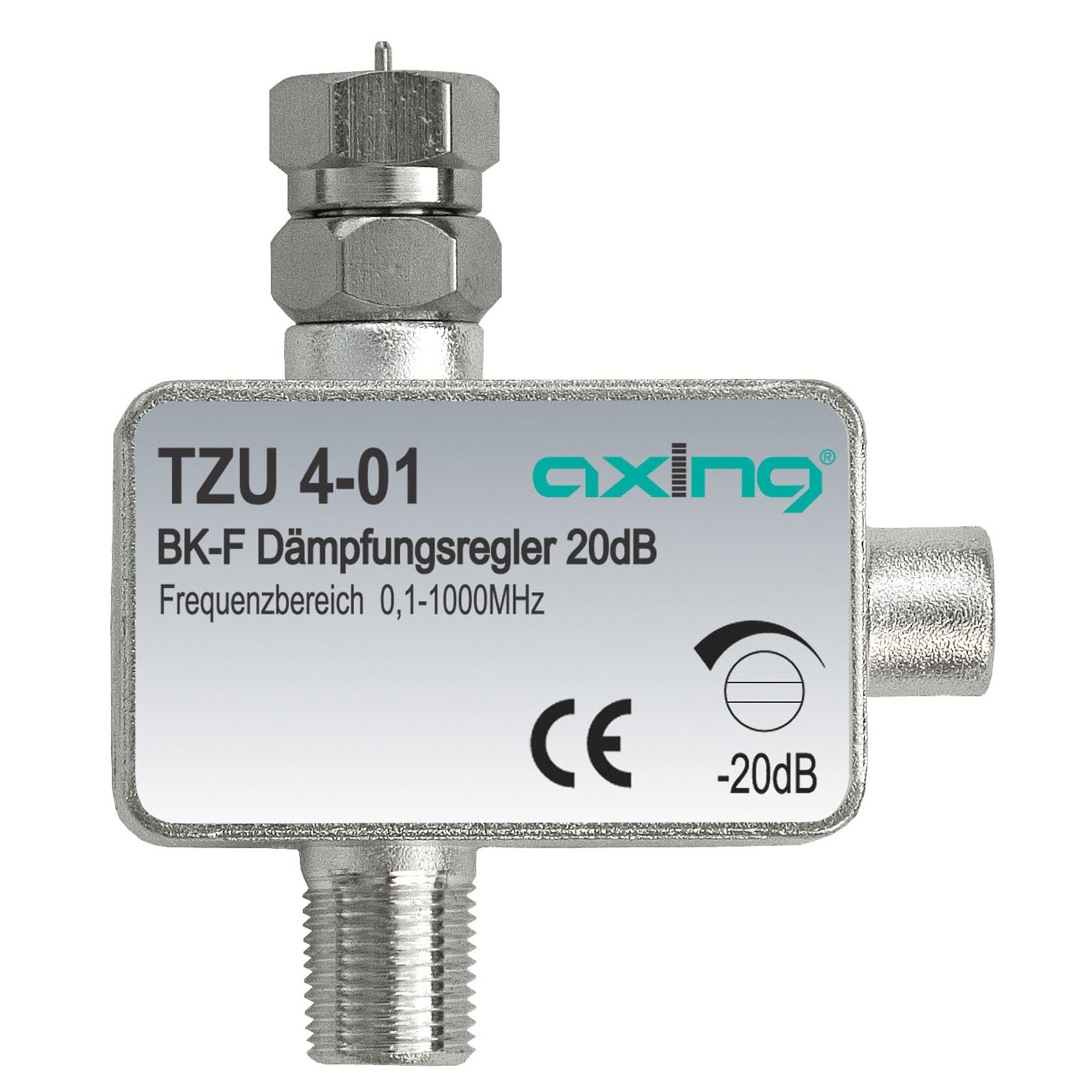 Axing TZU 4-01 atténuateur pour câble tv CATV avec connecteur F (0,5-20 dB)
