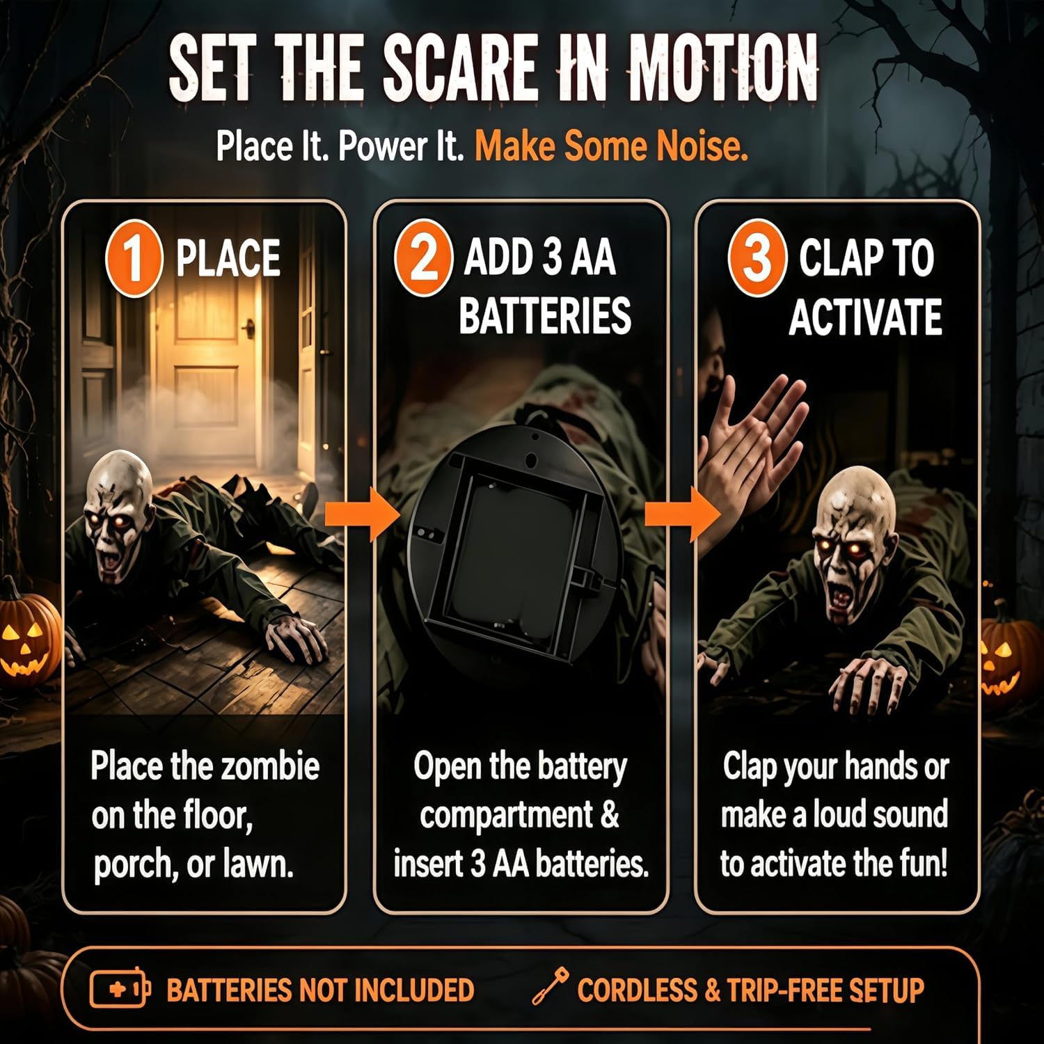 Générique Crawling Zombie Animatronic, effrayant pour Halloween A