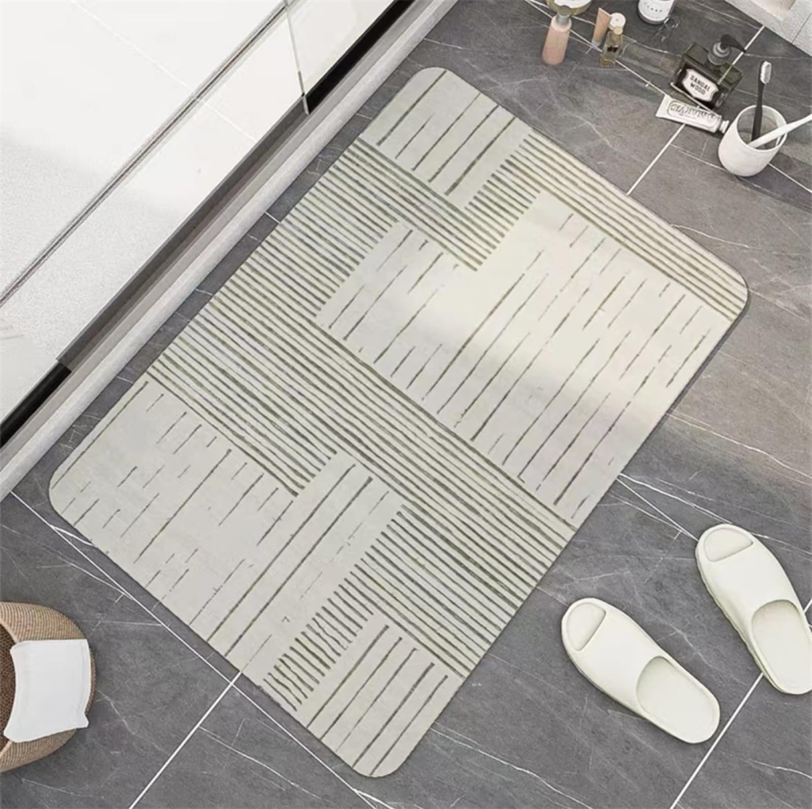 Alfombrilla ducha de secado rápido que elimina la humedad y los malos olores del baño