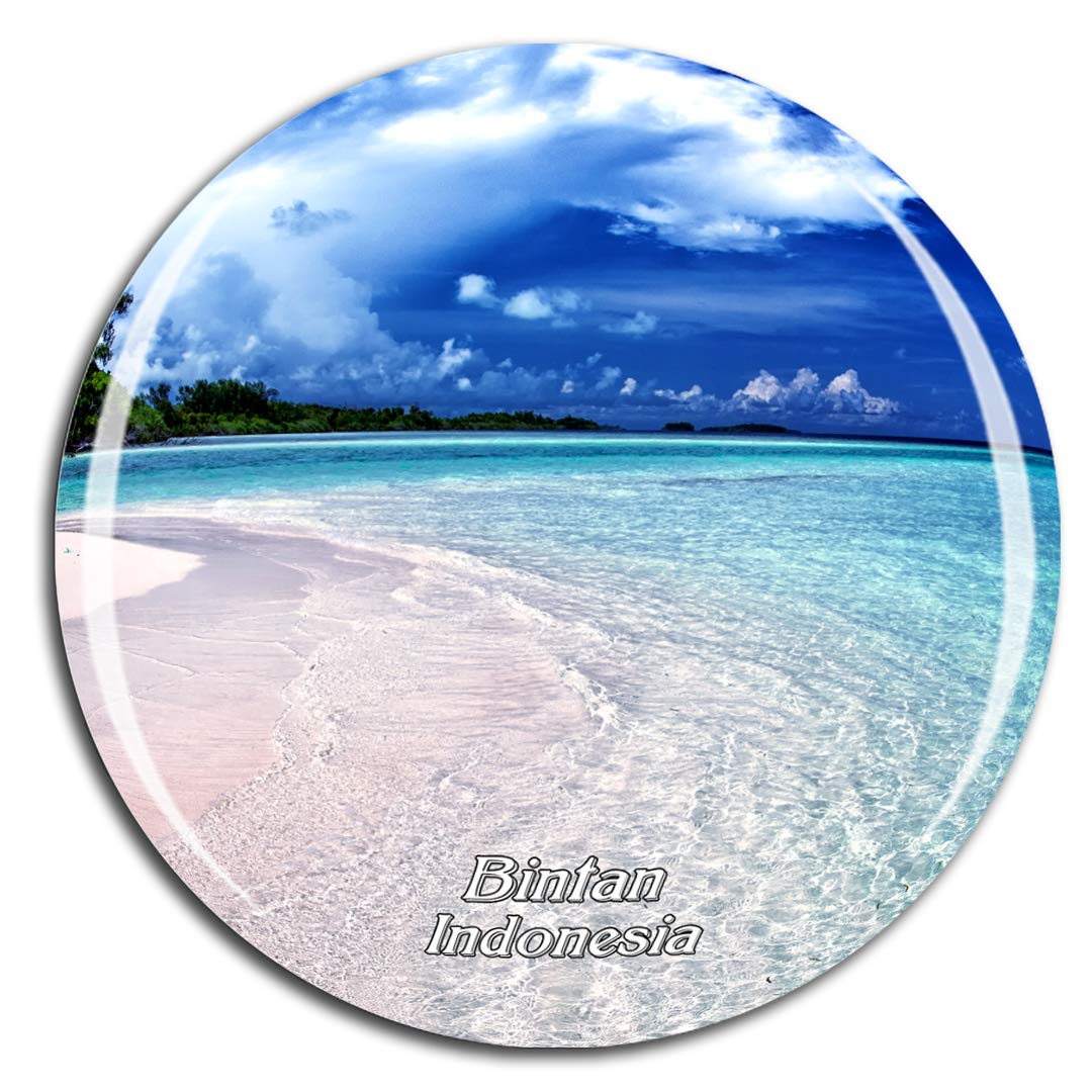 Weekino Magnet-1250 Indonesia Bintan Fridge Magnet 3D Crystal Glass Tourist City Travel Souvenir Collection Gift Strong Refrigerator Sticker