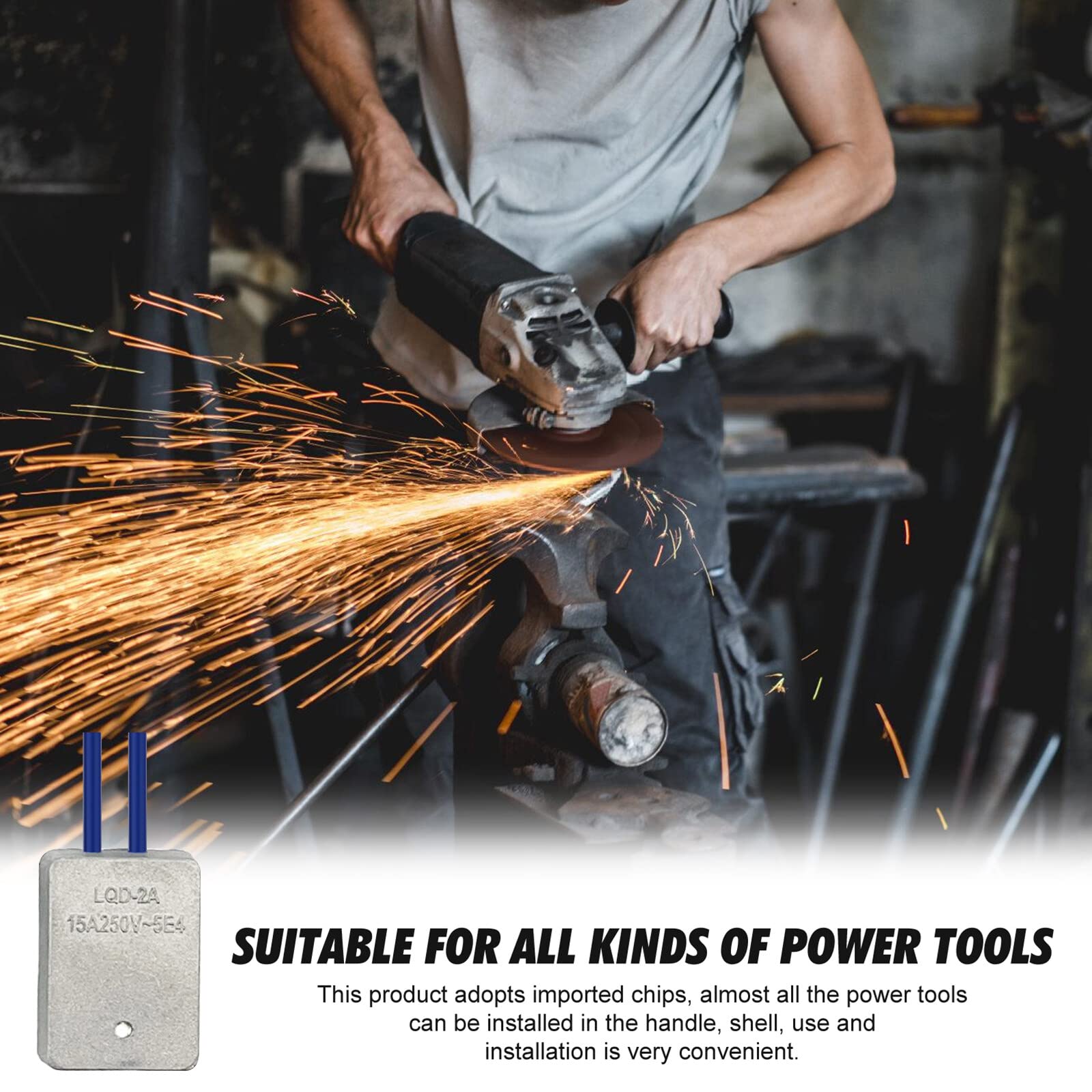 Module de démarrage progressif : outils électriques - Module de démarrage progressif 15 A 230 V - Limiteur de courant de démarrage avec 2 blocs de serrage rapide - Résistance au démarrage pour scie