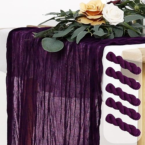 Miniatura 7 de Camino de mesa de estopilla verde, gasa de 36 x 120 pulgadas, paño rústico para despedida de soltera, decoración de boda para recepción, tela