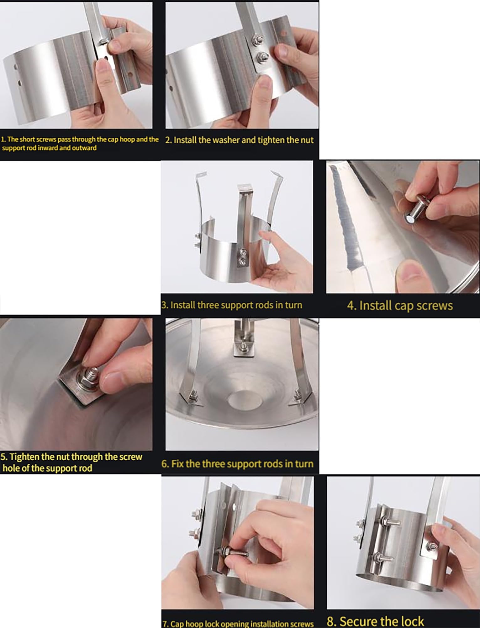Sfiato di scarico cappello,sfiato tubo cappello per tetto Cappello per camino- acciaio inox cono Top sfiato copertura per tetto & Stove tubi, pioggia & Snowproof canna fumaria protezione(9cm/3.5in)