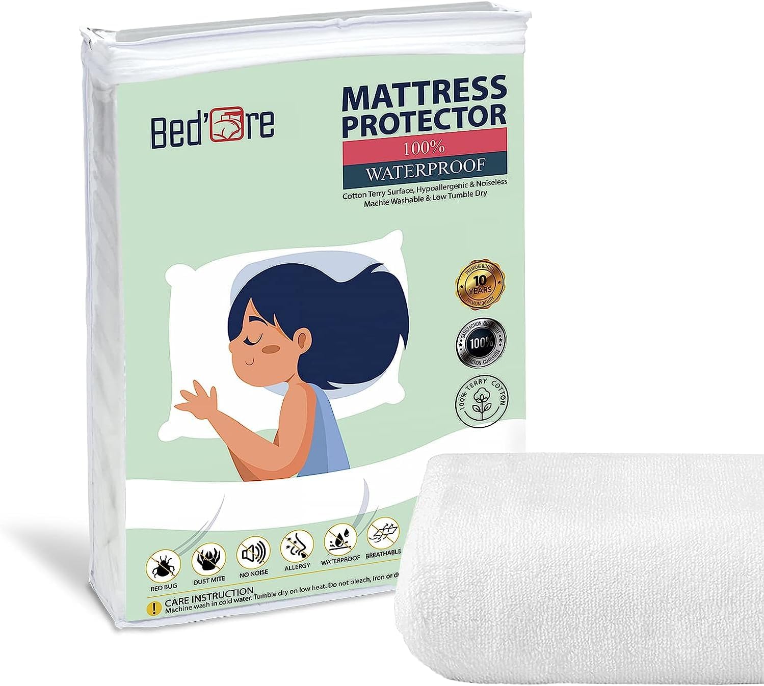 Waterproof Terry Towelling Mattress Protectors Super Soft Cosy Hypo