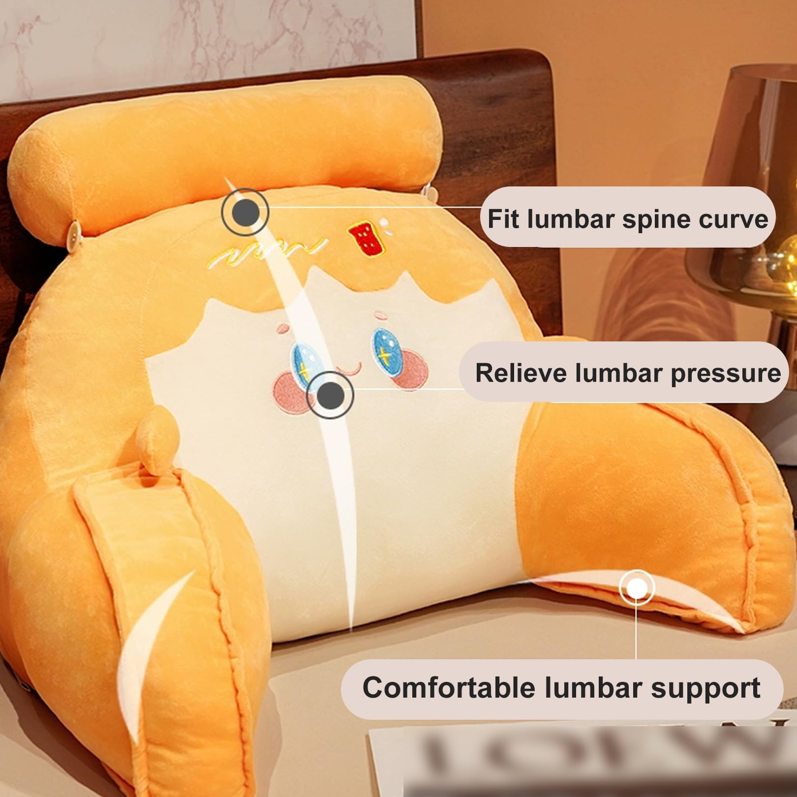 Cuscino Da Lettura Con Braccia E Supporto Lombare - Rimovibile, Tessuto Fresco, Per Divano E Letto - Foto 6