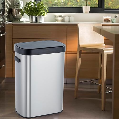 Miniatura 6 de GlowSol Basurero automático con sensor de movimiento, cubo de basura automático sin contacto de 50 litros13 galones, cubo de basura inteligente con