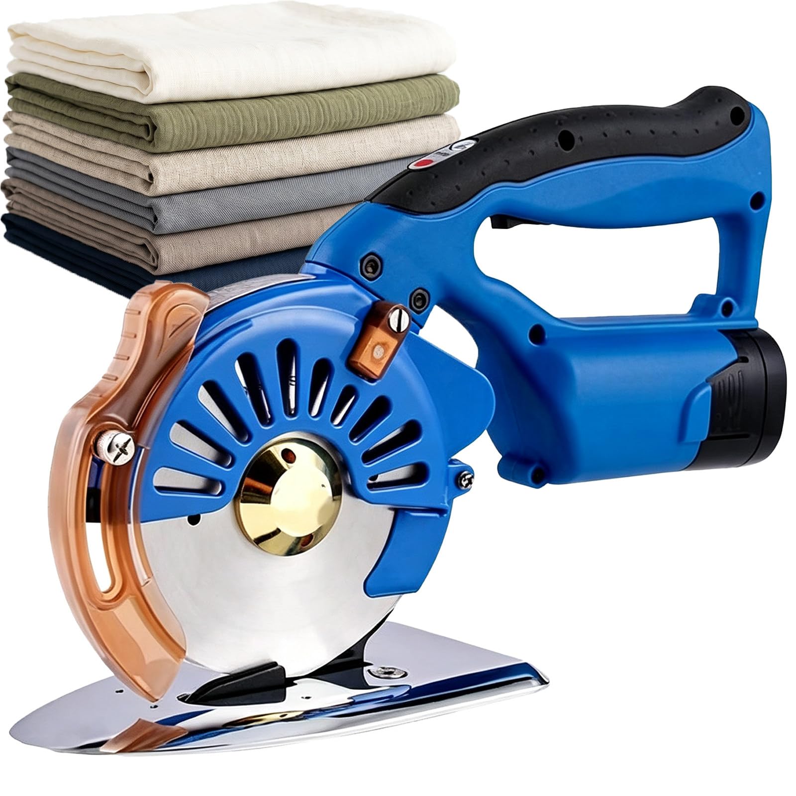 Coupe-Tissu Cutter Rotatif Électrique sans Fil avec Lame Acier Allié 125mm