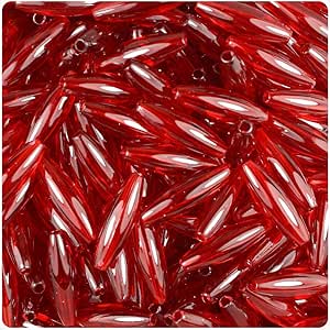 BeadTin Topaz Transparent Spaghetti Beads - 19mm Craft Beads, 150 Pieces For Jewelry Making