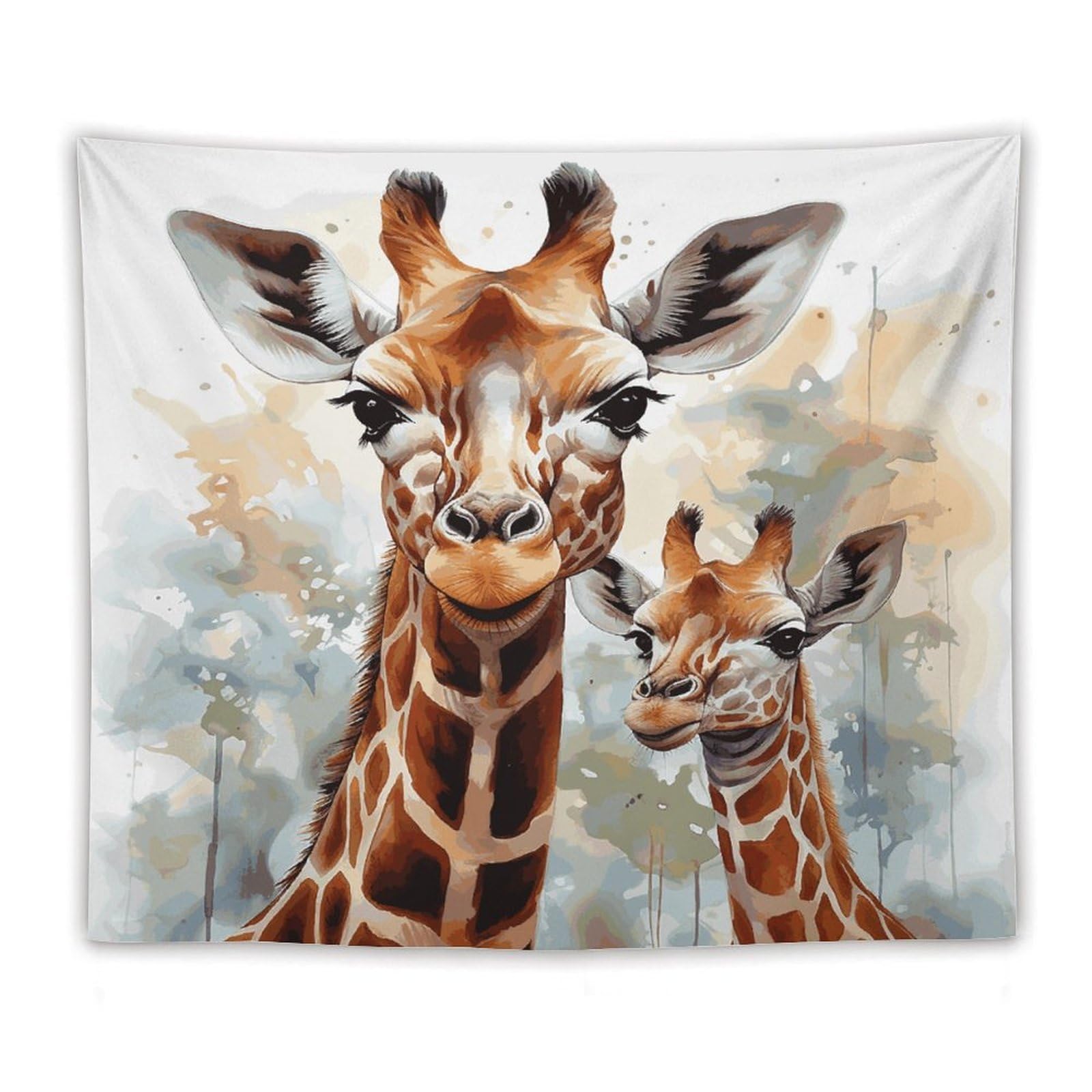 LDGSUPH Watercolor Deer Giraffe Tapestry Wall Hanging Decor Anti-fading Aesthetic Wall Tapestries Fashion Wall Blanket Decor Modern Wall Art Tapestry for Bedroom Home Decor 50"x60"