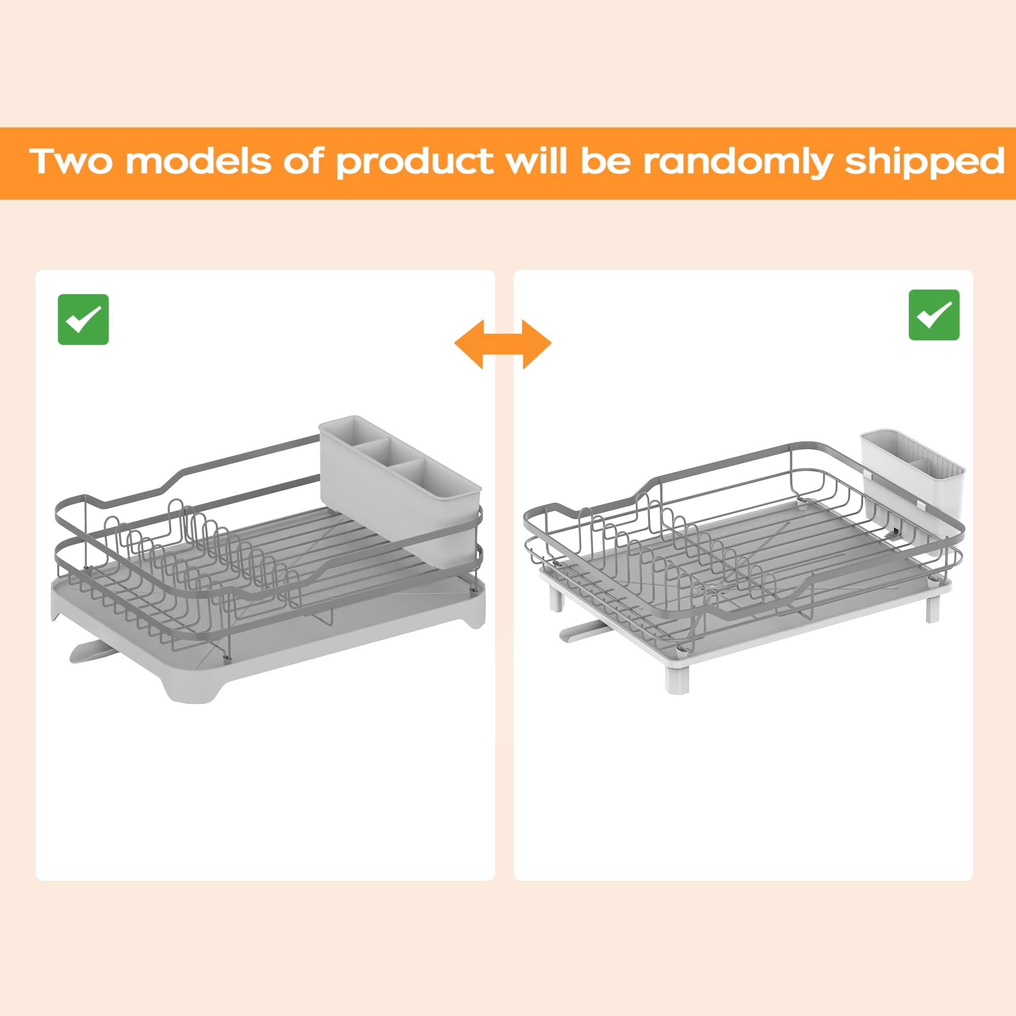 ROTTOGOON Escurreplatos de acero inoxidable para encimera de cocina, escurridor de platos duradero con escurridor, drenaje, soporte para utensilios para varios utensilios de cocina, 16.9 pulgadas de