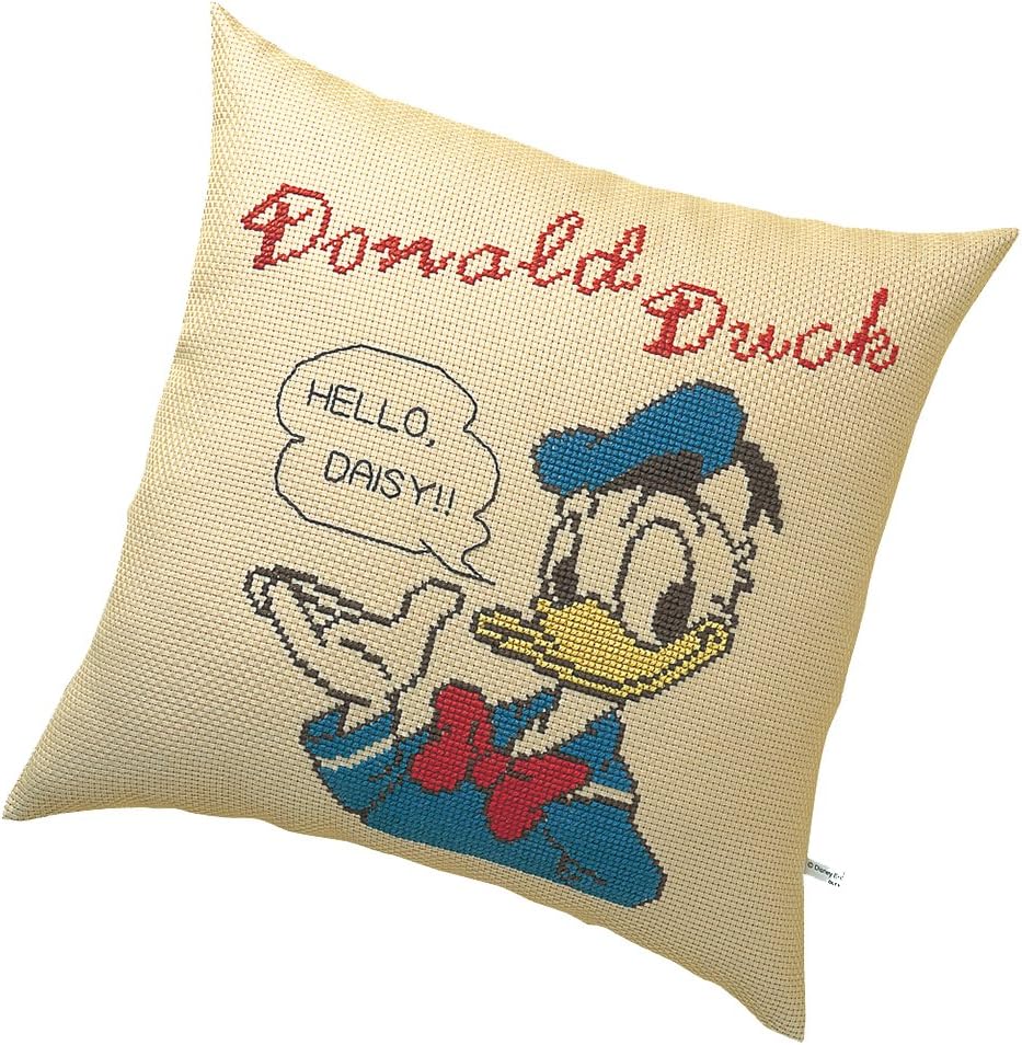 Amazon Co Jp オリムパス製絲 クロスステッチ 刺しゅうキット ディズニー クッション ドナルドダック キャメル 55 ホビー 通販