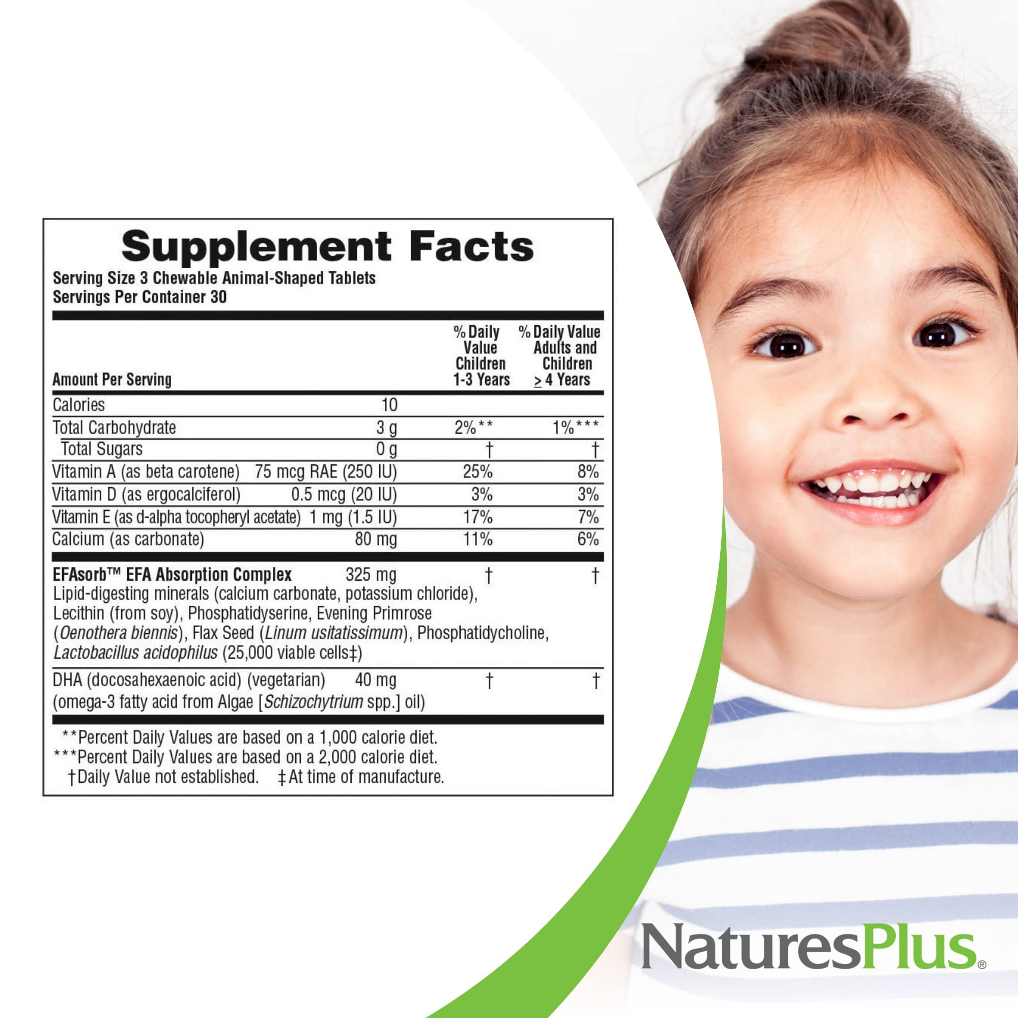 Natures Plus Source of Life® Animal Parade® DHA 90 Lutschtabletten