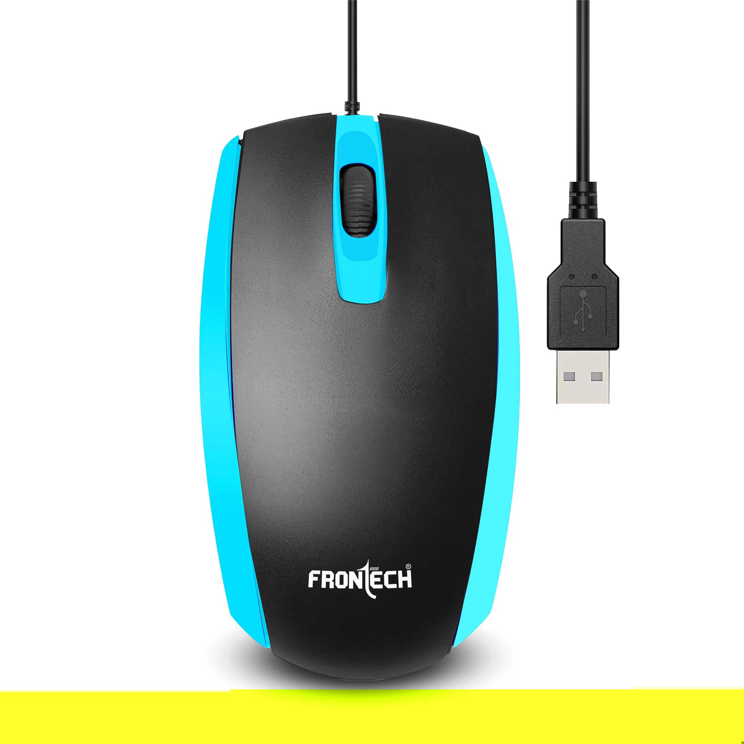 FRONTECH MS-0046 Optical Mouse | High| Resolution 1000 DPI | USB Interface | Plug and Play | Compact and Ergonomic Design, Blue-image-45
