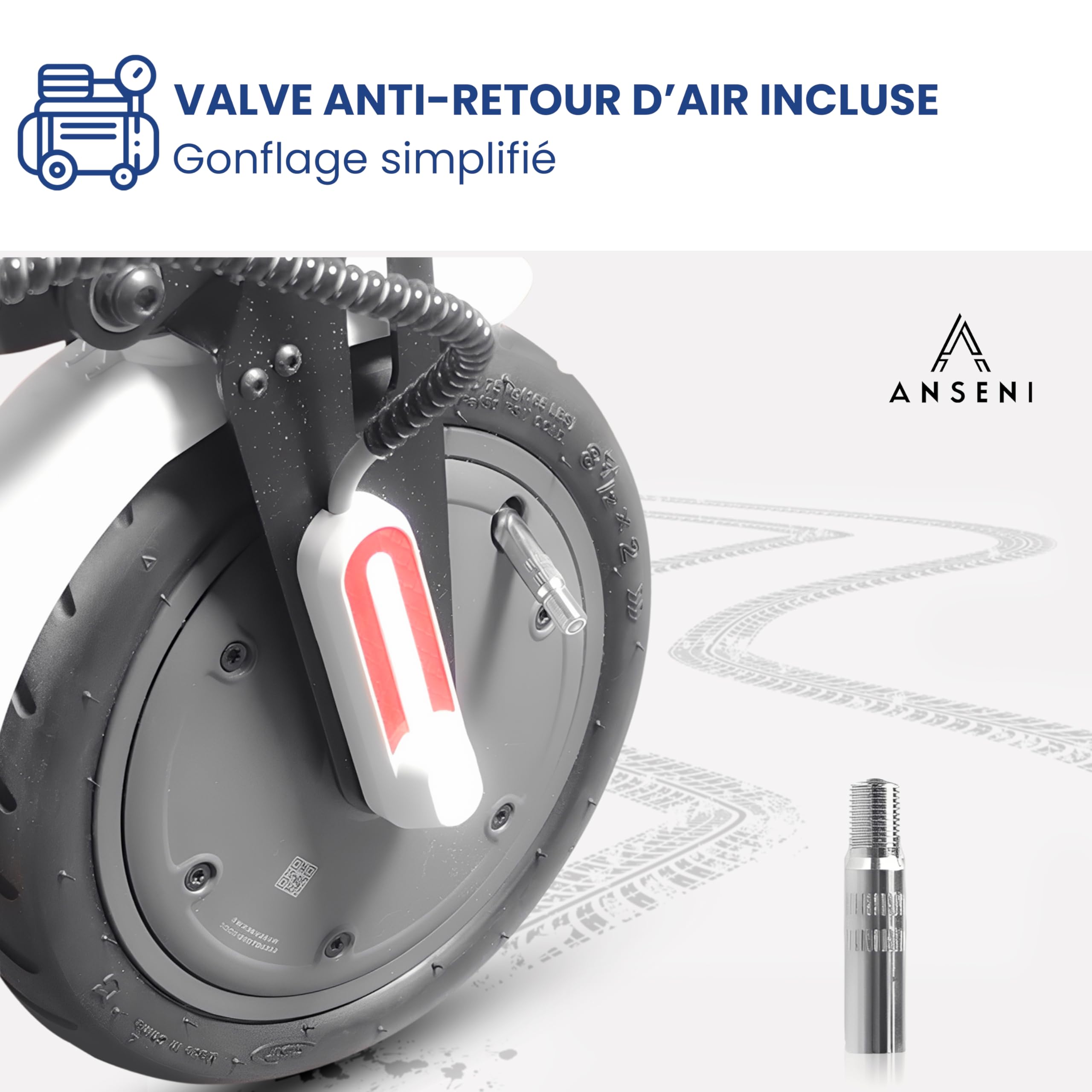 ANSENI Pneu et Chambre à air 8.5 Pouces, Roue 50/75-6.1, Pneu 8 1/2X2 Pour Trottinette Electrique Xiaomi M365/Pro/Pro2/1S/Essential Et Wispeed T855/T850 (2 Pneu+ 2 Chambre à air)