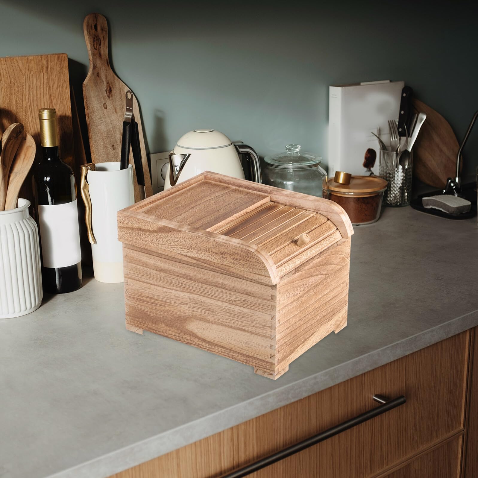 Holz Aufbewahrungsbehälter für Reis 5kg Luftdicht und Feuchtigkeitsbeständig Robuste Reiskiste für Küche und Zuhause zur Sauberen Lagerung von Getreide