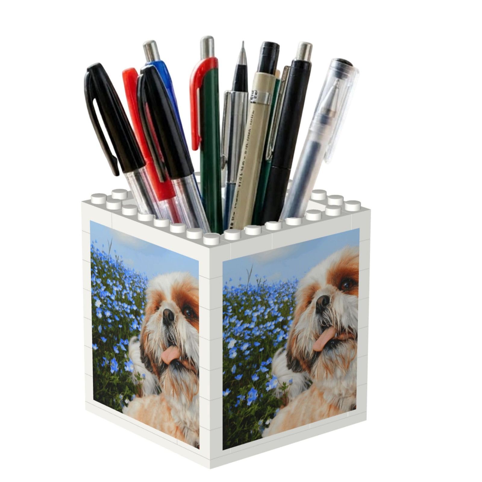 Poadnly Shih Tzu Close-up, Pen Pot Pencil Holder for Office Home School, Compact Desk Organiser for Office Stationery