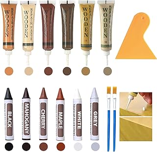 15 Stück Holz Reparaturset Holzreparatur Set 6 Farben Holzspachtelmasse Kratzern Rissen Verfärbungen Für Holzboden Arbeitsplatte Tür Schrank Treppe