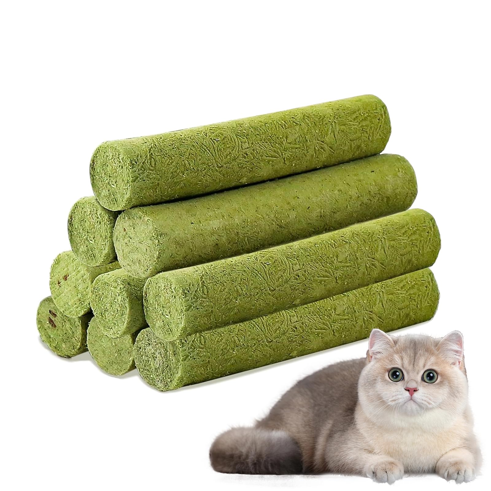 Palitos De DenticióN De Hierba para Gatos, Hierba para Gatos, Snack Liofilizado con Hierba Gatera para Limpiar Los Dientes, Cat Grass Teething Stick, Juguete Natural para Los Gatos De Interior
