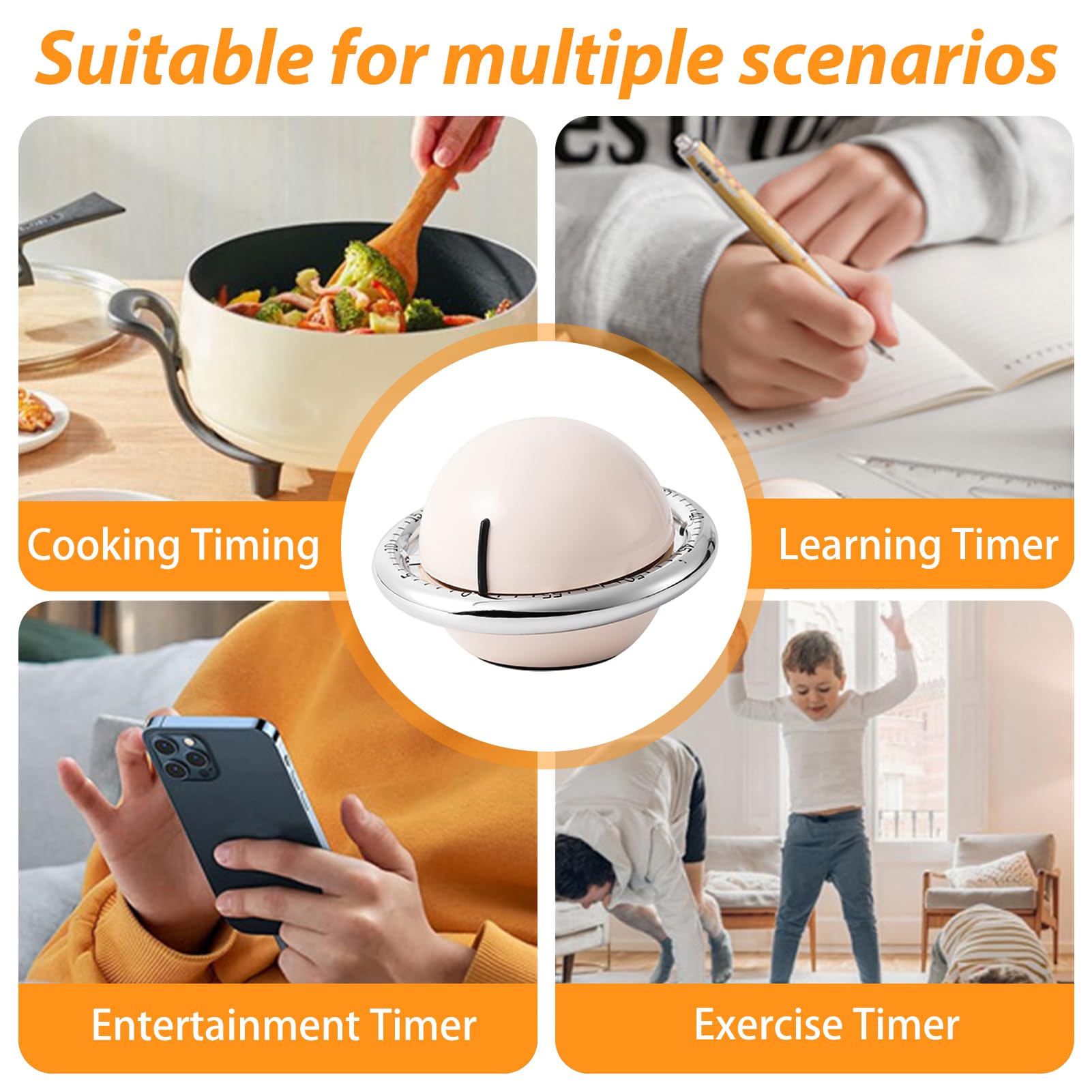 Timer Da Cucina Meccanico A Forma Di Uovo – Sveglia 60 Minuti Senza Batterie – Simpatico E Funzionale - 5