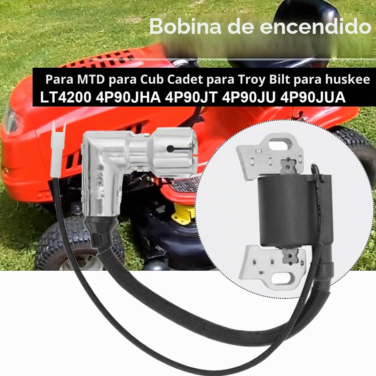 ZAMDOE 951-12220 751-12220 Bobina de encendido para MTD para Troy Bilt | 951-12220 751-12220 Bobina para Huskee LT4200 (motor de 420 cc) y para Craftsman R1000 Rider LT1500