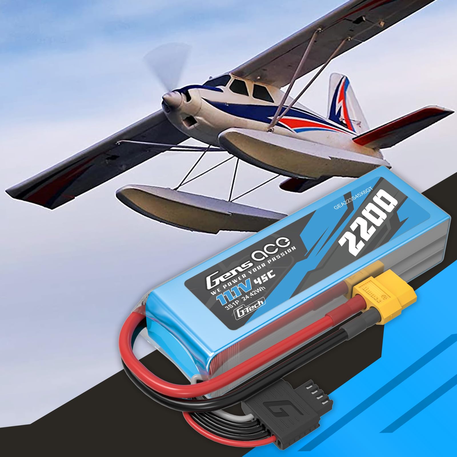 Gens ace 3S LiPo Akumulator 11,1 V 2200 mAh 45C XT60 RC Bateria Softpack