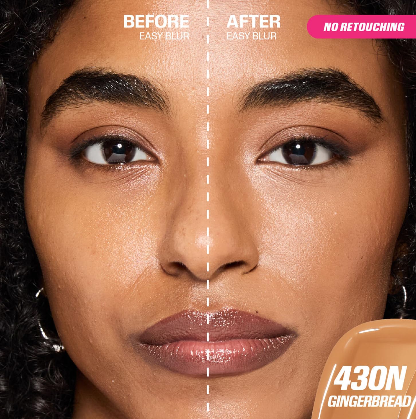 HUDABEAUTY ORIGINAL | Easy Blur Natural Airbrush Foundation - Make-up-Grundierung | 30 ml | by BELLA | (430N GINGERBREAD, 30 ml (1er-Pack))