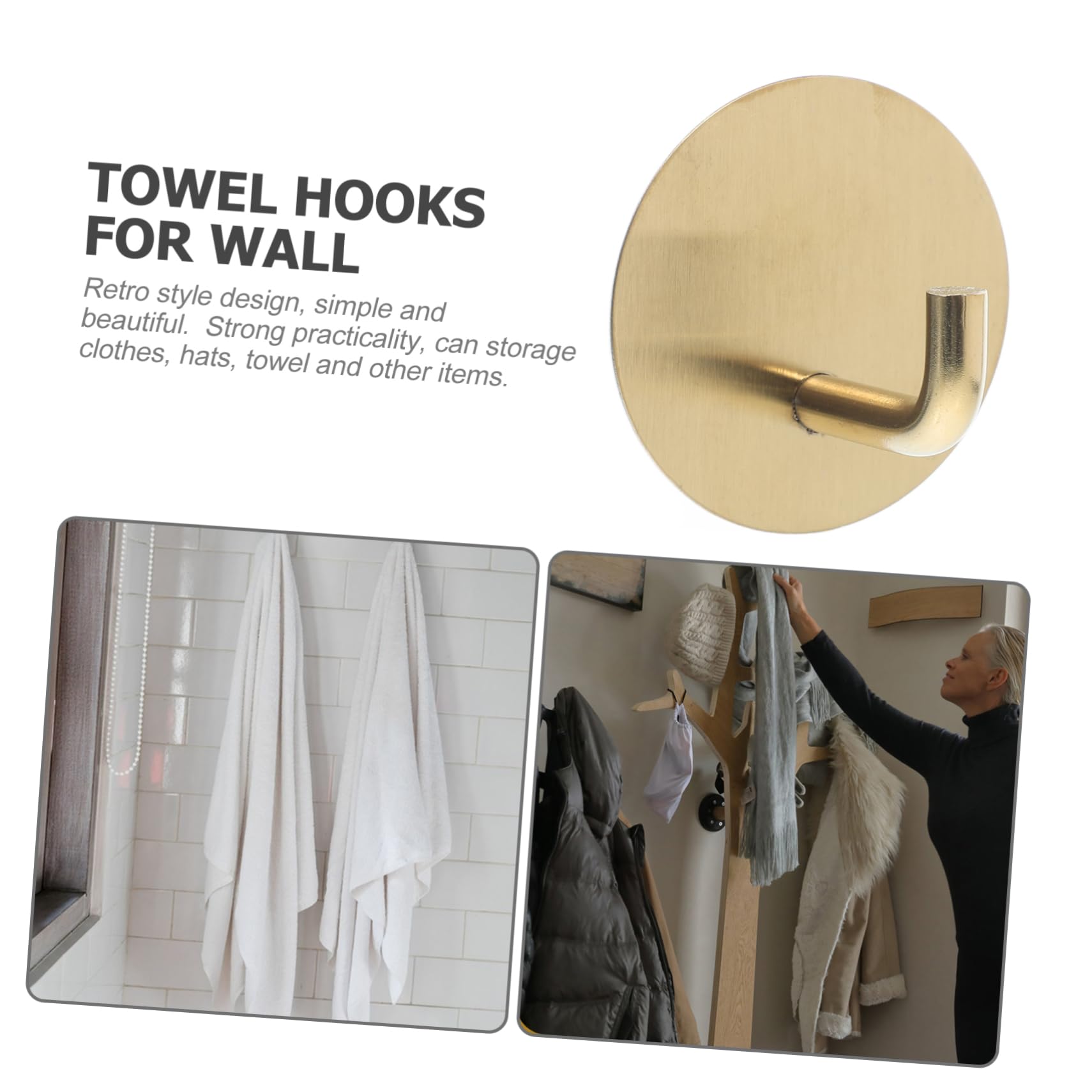 NUOBESTY 3 Set Di Ganci Da Parete Autoadesivi Portasciugamani Pesanti Per Bagno 4 Pezzi * 3