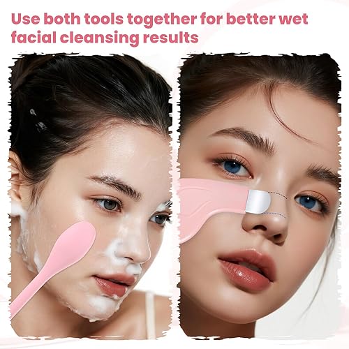 Miniatura 5 de Juego de 2 herramientas para eliminar puntos negros, 2 en 1, limpiador de poros faciales para eliminar puntos negros de nariz, aplicador de máscara
