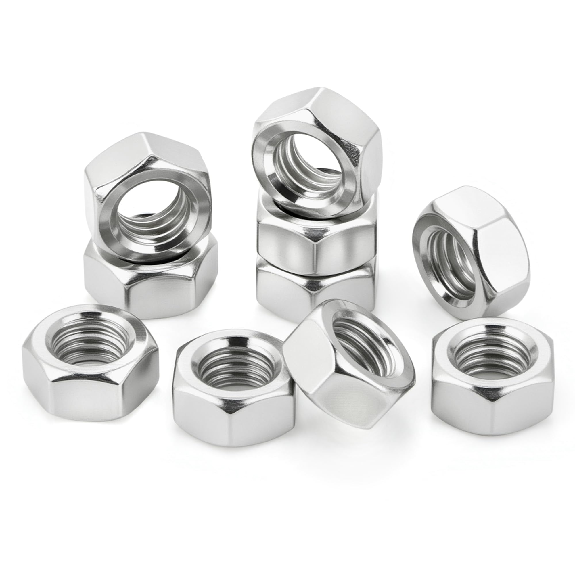 M5(5mm) Stainless Steel Hex Nuts for Bolts & Screws Full Nuts with Coarse Thread DIN 934(Pack of 200)