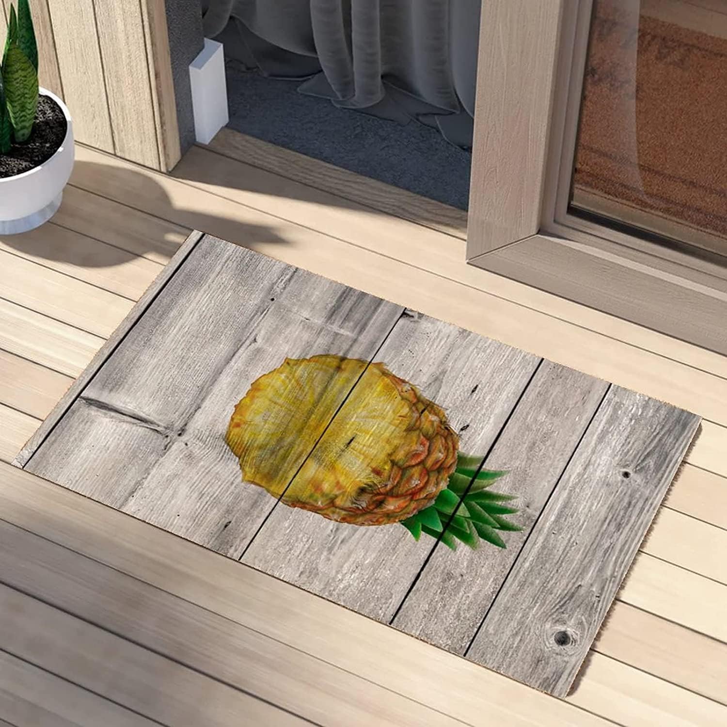 Pineapple Door Mats Front Door Porch Outside Fresh Summer Fruit Coconut Coir