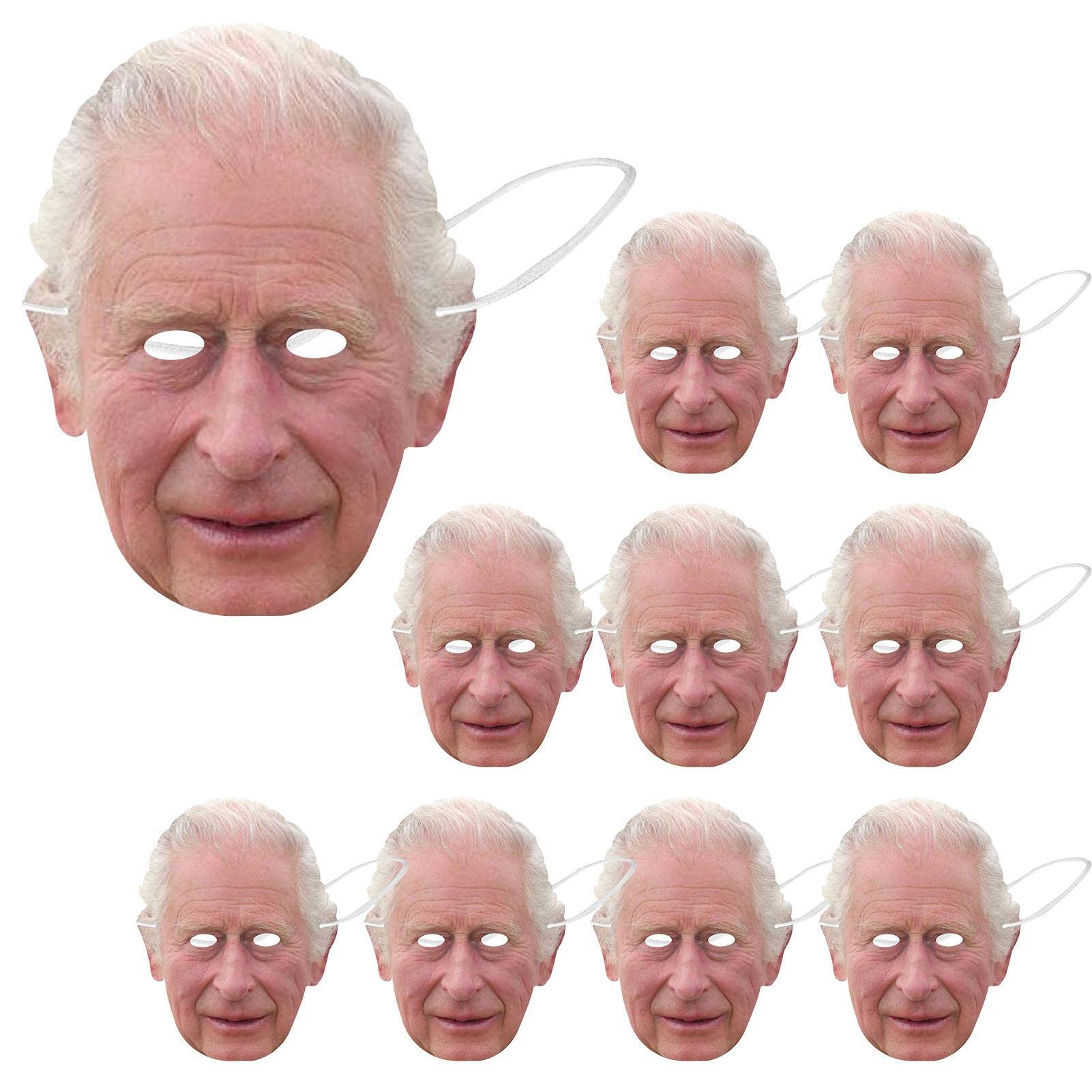 Hudhowks10 Coronation Decorations 2023 Face Costume King Charles III Face King Ma-sk Coronation Decorations Celebrity Face for Street Royal Fancy Dress Costume