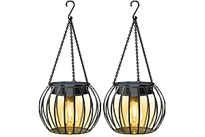 UBright Solar Outdoor Lights Hanging Solar Lantern Metal Solar Lights for Outside