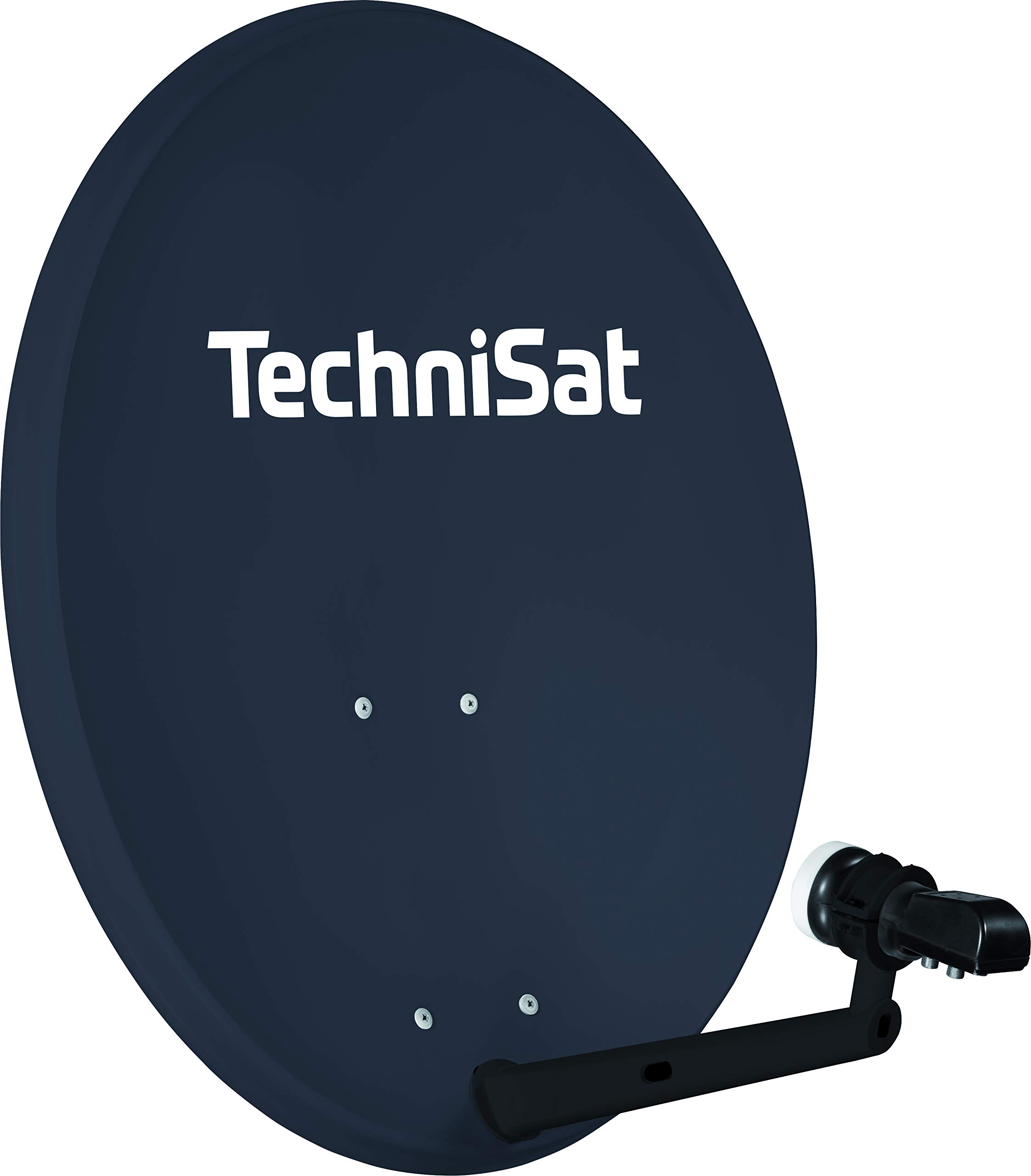 TechniSat TECHNITENNE 70 - Parábola satélite para 4 participantes (Sistema Digital de 70 cm, Kit Completo de Antena con Soporte de mástil y LNB Quattro-Switch), Color Gris