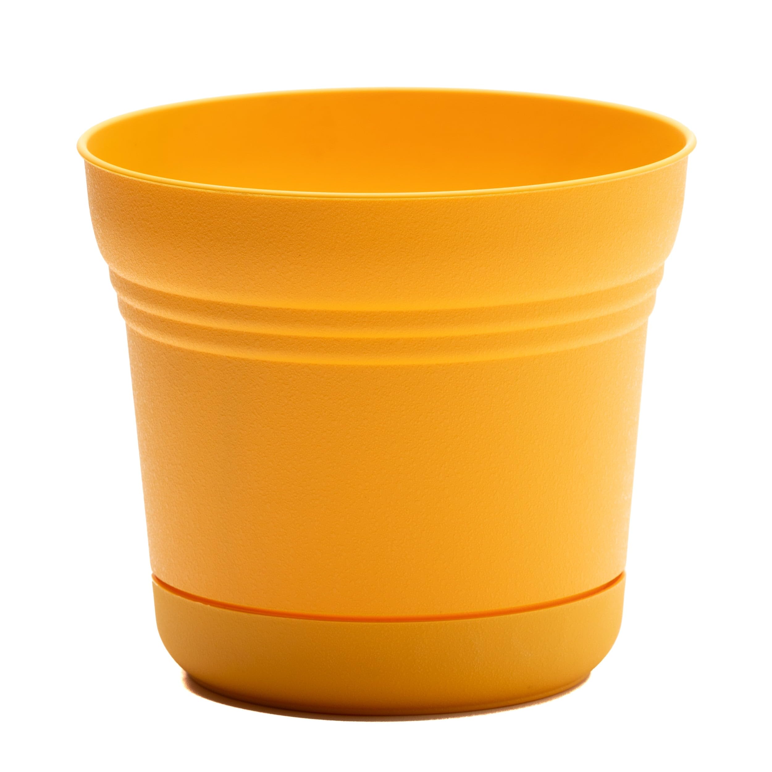 10 in. Dia. Polyresin Saturn Planter, Yellow