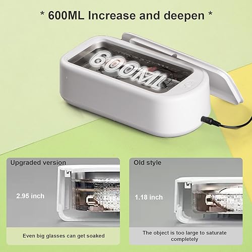 Miniatura 4 de MAIFURUN Ultrasonic Jewelry Cleaner,600ML Professional Sonic Jewelry Cleaner, 45KHz Ultrasonic Cleaner, Two Clean Modes for Glasses, Jewelry,
