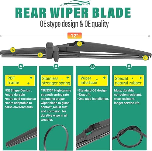 Vista 270 de 26" 20" 16" Windshield Wiper Blades Replacement for Dodge Grand Caravan 2008-2020 / Chrysler Town & Country 2008-2016 Premium All Weather Front Rear