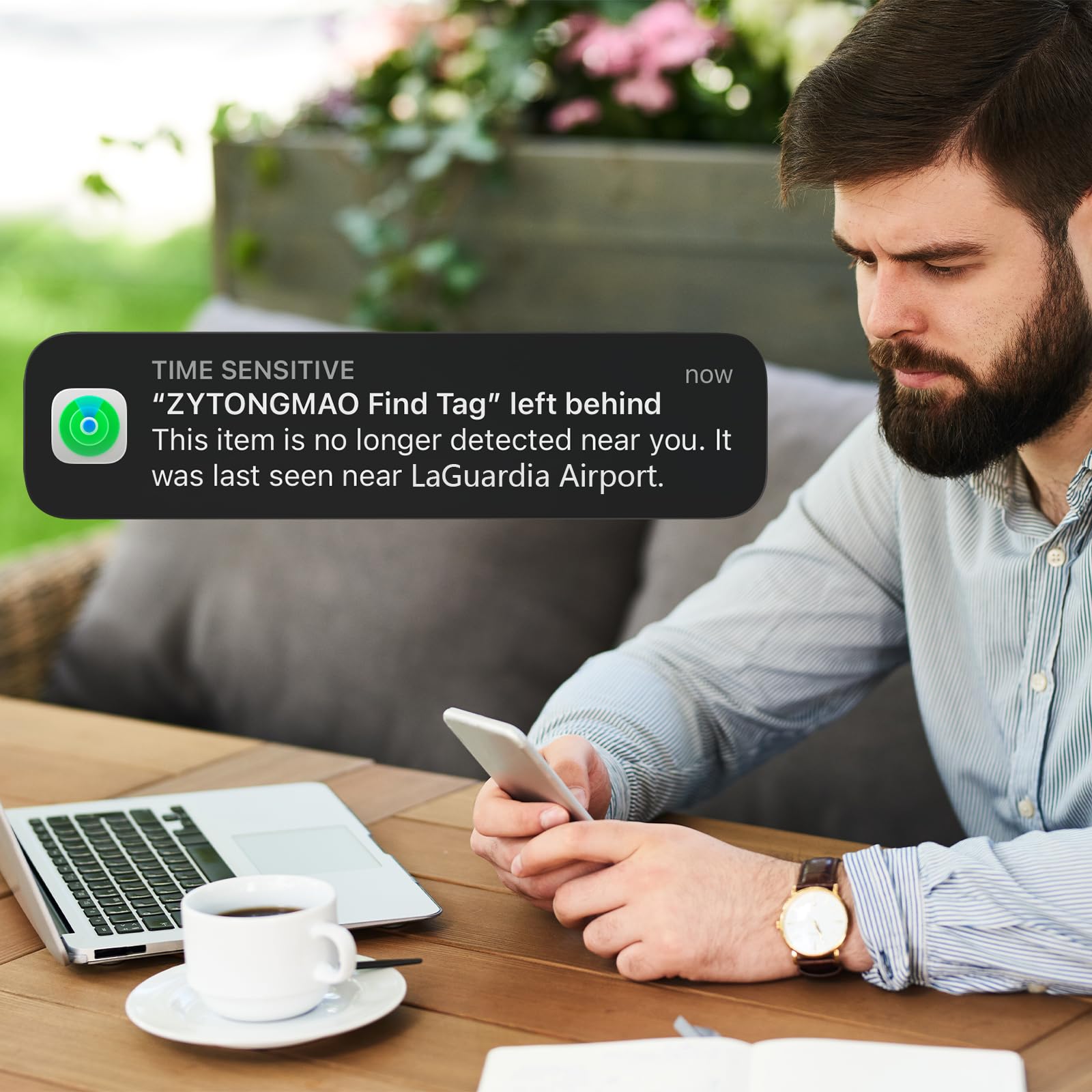 Etichetta intelligente per bagagli con tracker integrato, funziona con Apple Find My e Android, etichetta da viaggio in pelle di alta qualità con copertura per la privacy, localizzatore wireless