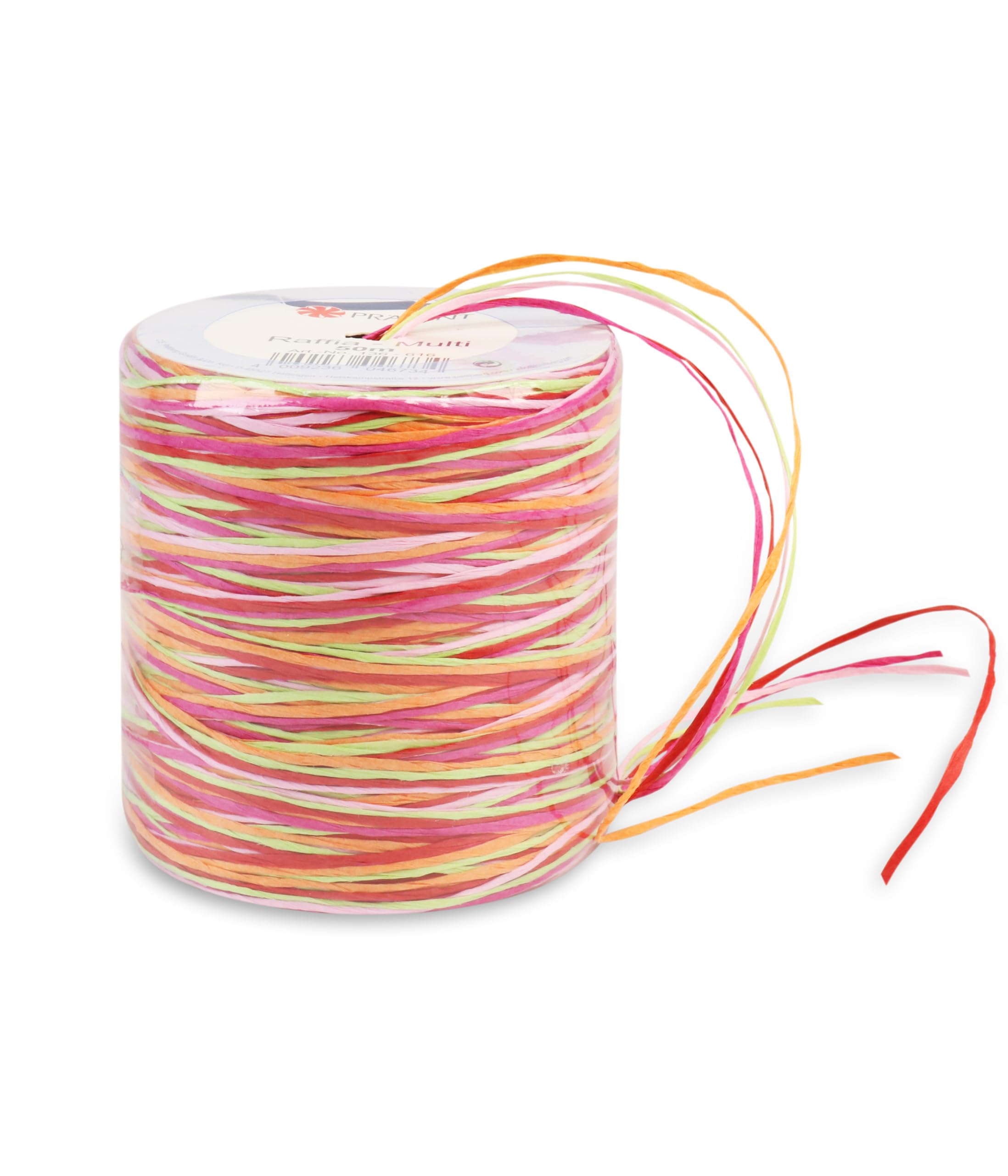 PRÄSENT C.E. Pattberg Raffia Ribbon Multicolour Red/Green/Pink 5-Strand 50m