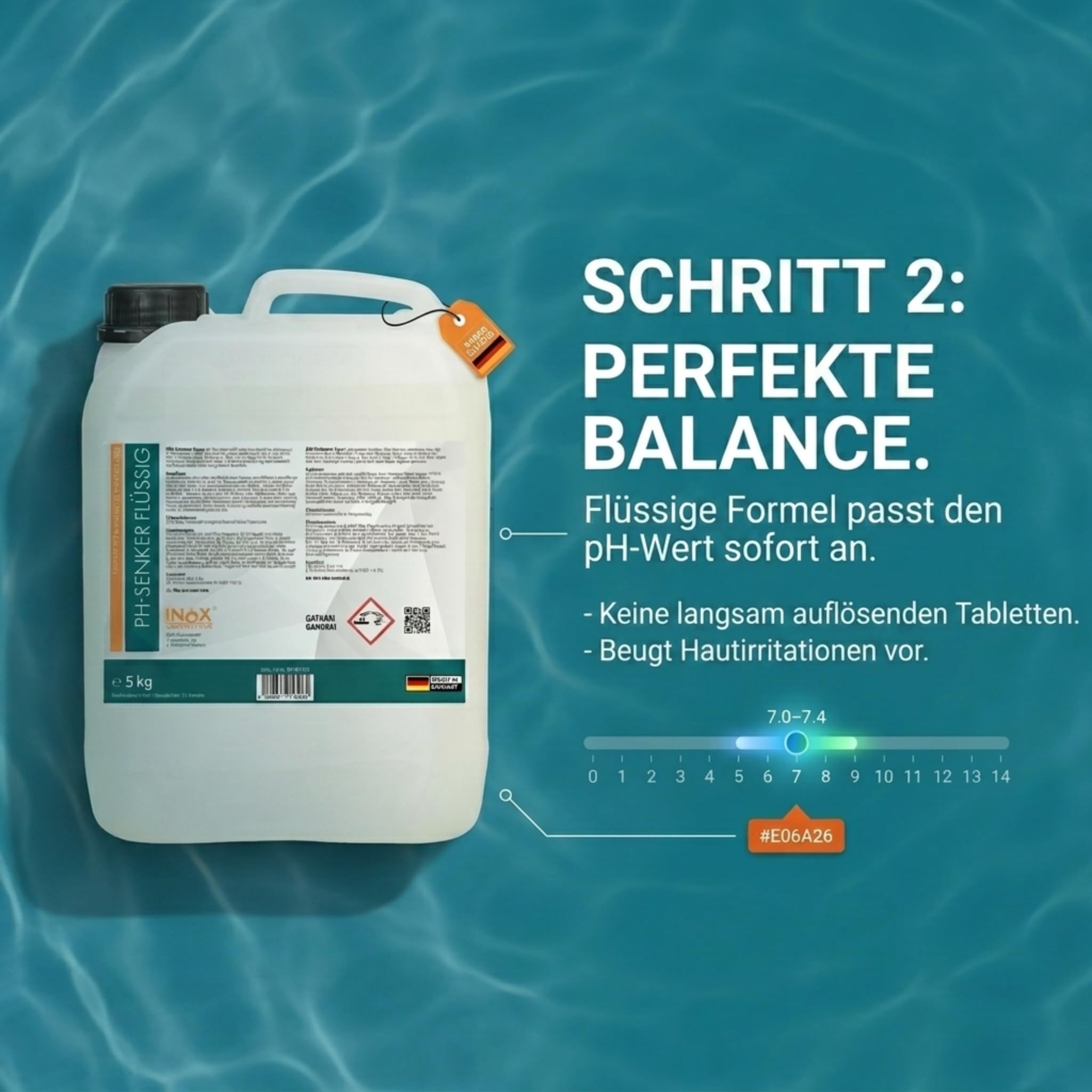 INOX Pool Pflegeset 3x5L - Algizid, pH Minus, Randreiniger - Made in Germany