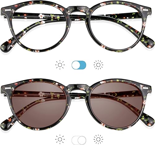 Miniatura 5 de YEIN Gafas de lectura bifocales, gafas de sol marrones fotocromáticas, +0.50+2.75 de aumento para hombresmujeres