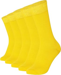 para hombres y mujeres Paquete de 5 pares de calcetines de color liso peinados de algodón