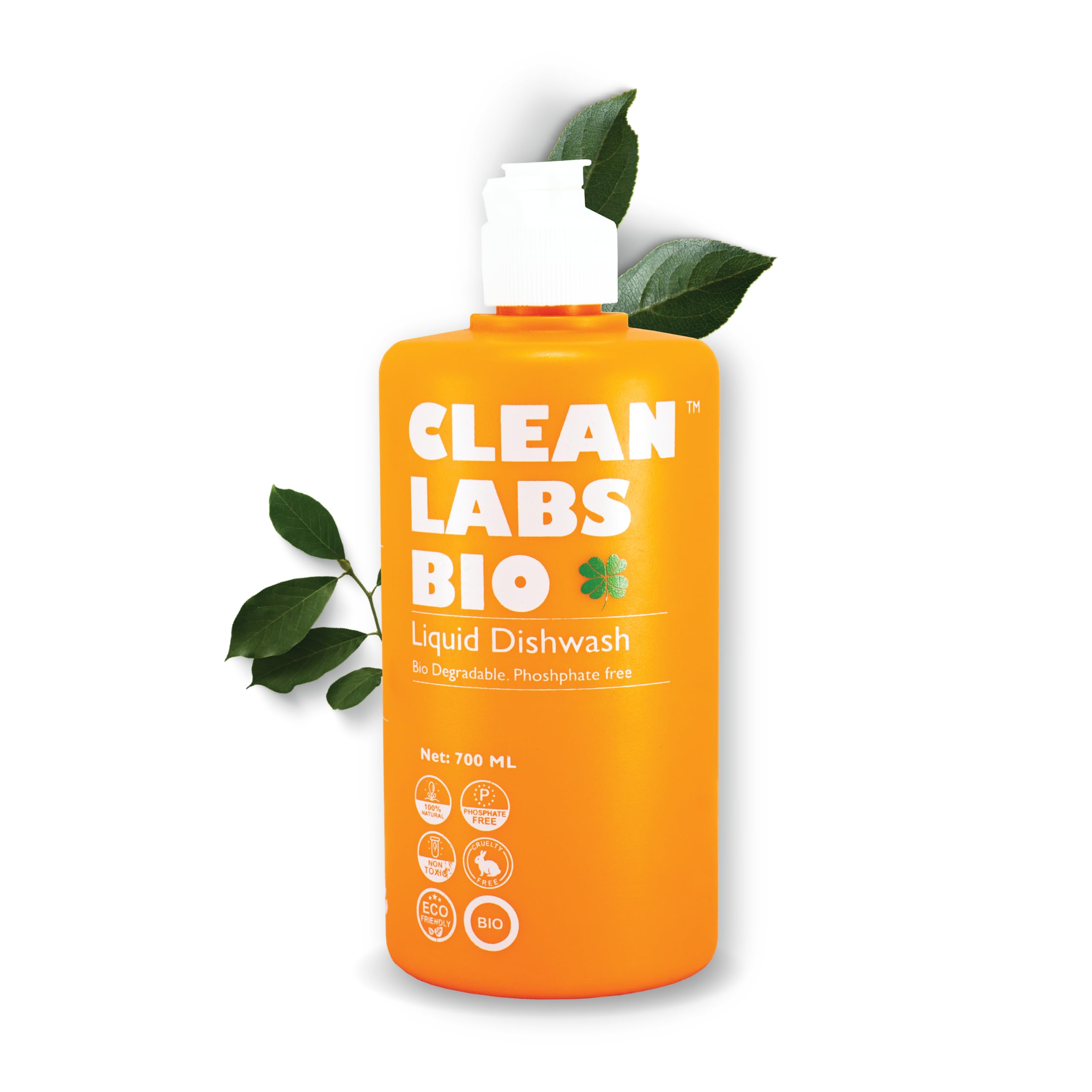 Natural Liquid Dishwash | 700 ml | 100% Biodegradable | Plant-based surfactants | Septic Safe | Phosphate & Caustic Free | Long-Lasting | Refreshing | Skin Friendly | Leaves no residue