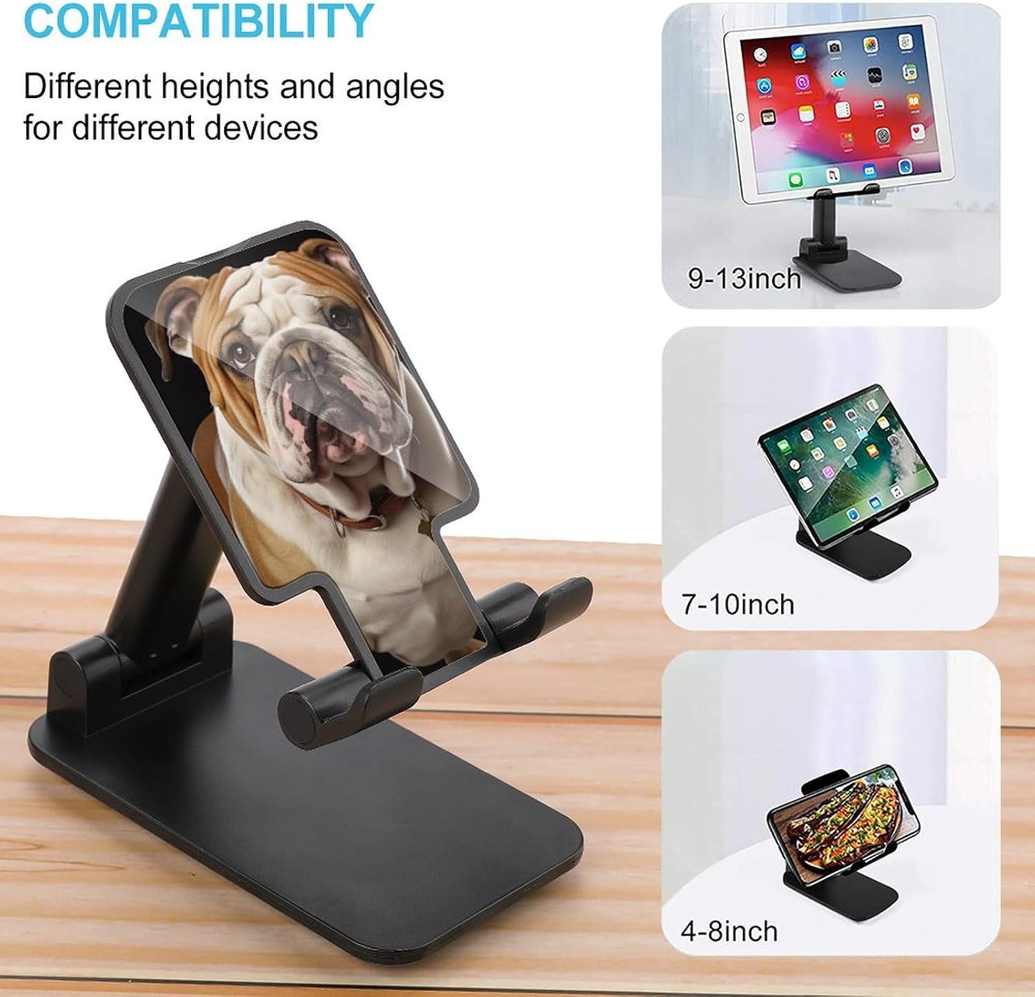 English Bulldog Foldable Phone Stand for Desk Taller Stand image 3
