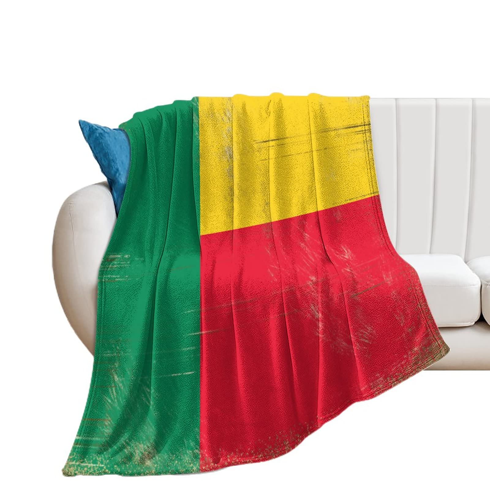 Couverture drapeau du Benin en flanelle polaire douce 178x203cm