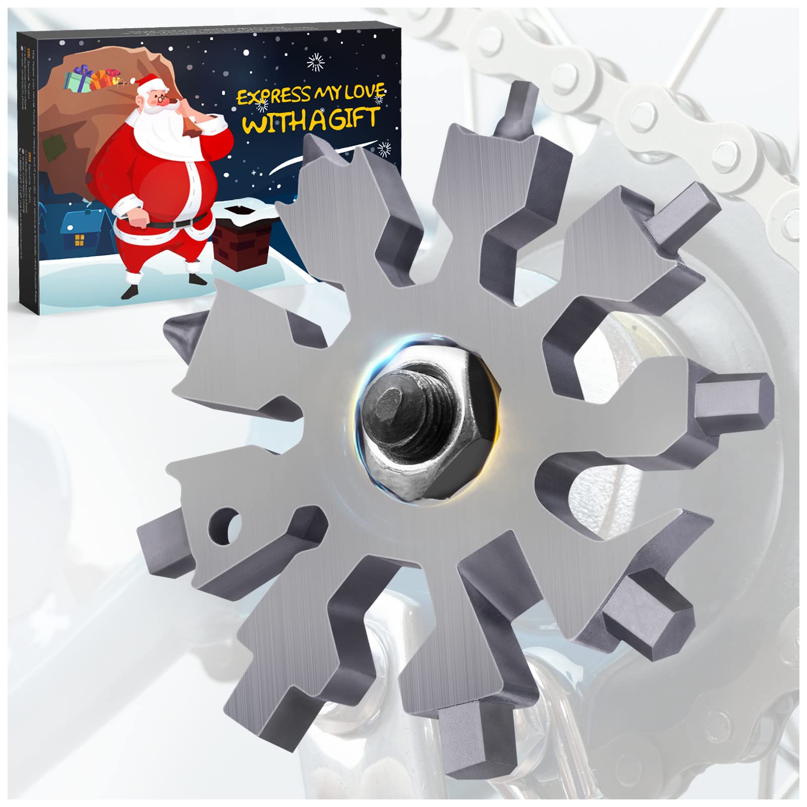 Snowflake Multitool Tools Gifts for Men, Christmas Stocking Stuffers Gifts for Dad Adults Women, Cool Gadgets for Men Gifts 20 in 1 Multi Tool Birthday Gifts, Handy Tools for Husband, Him, Teens