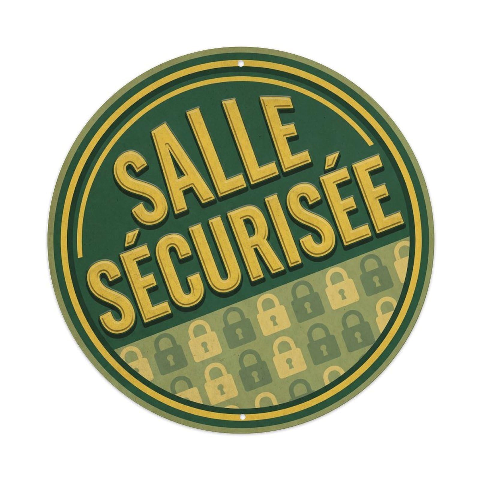 Vintage Salle Securisee Text Lock Metal Tin Sign