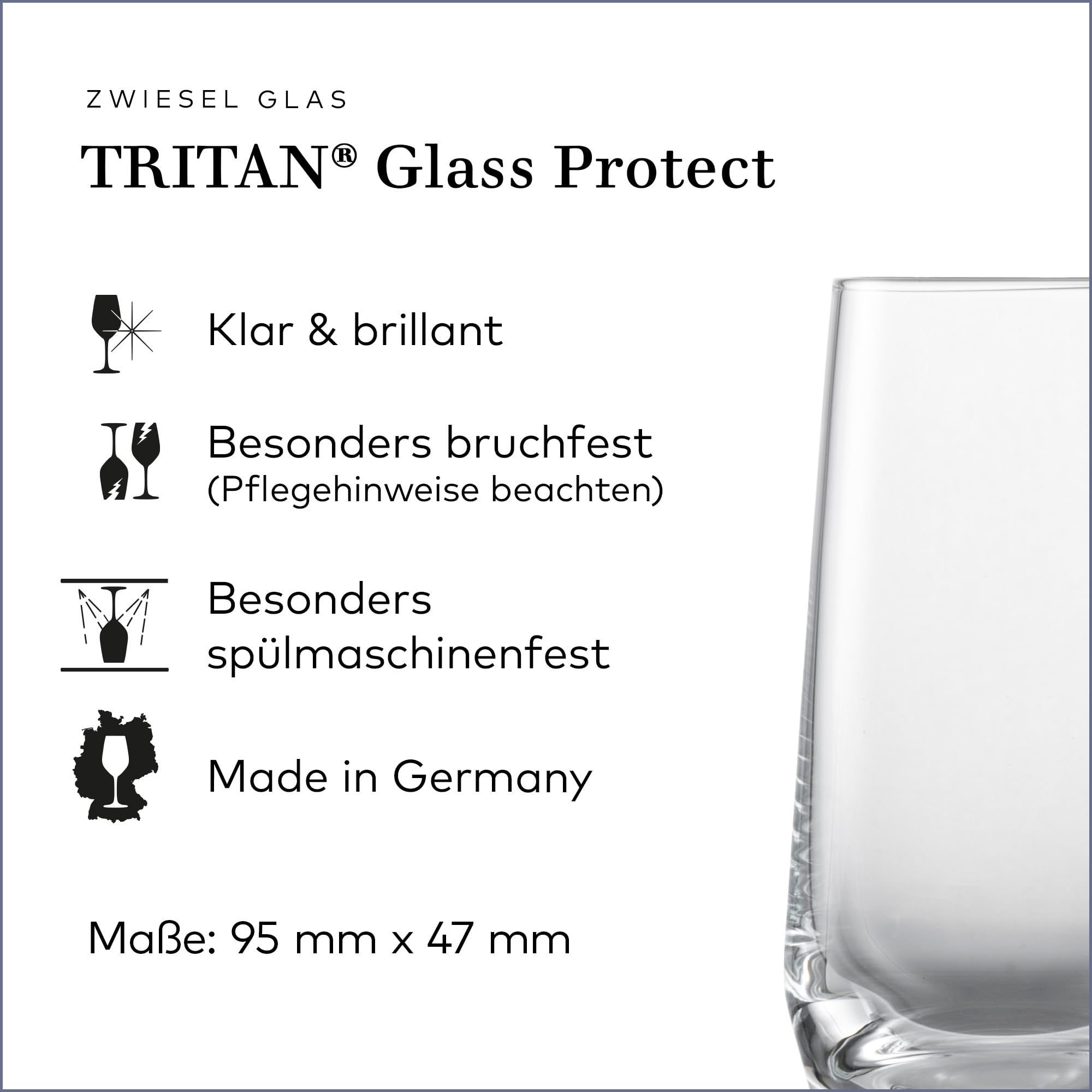Zwiesel Glas Juego de 4 vasos de chupito, aptos para lavavajillas, 94 ml, altura 9,5 cm